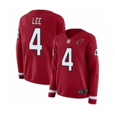 Women's Arizona Cardinals #4 Andy Lee Limited Red Therma Long Sleeve Football Jersey