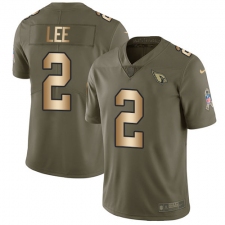 Youth Nike Arizona Cardinals #2 Andy Lee Limited Olive/Gold 2017 Salute to Service NFL Jersey