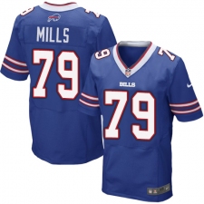 Men's Nike Buffalo Bills #79 Jordan Mills Elite Royal Blue Team Color NFL Jersey