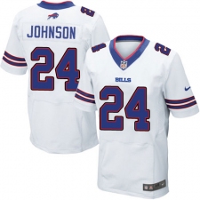 Men's Nike Buffalo Bills #24 Leonard Johnson Elite White NFL Jersey