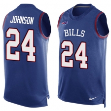 Men's Nike Buffalo Bills #24 Leonard Johnson Limited Royal Blue Player Name & Number Tank Top NFL Jersey