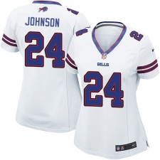 Women's Nike Buffalo Bills #24 Leonard Johnson Game White NFL Jersey