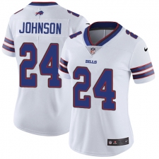 Women's Nike Buffalo Bills #24 Leonard Johnson White Vapor Untouchable Elite Player NFL Jersey