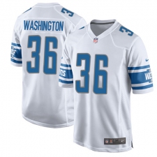 Men's Nike Detroit Lions #36 Dwayne Washington Game White NFL Jersey