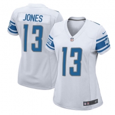 Women's Nike Detroit Lions #13 T.J. Jones Game White NFL Jersey