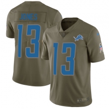 Youth Nike Detroit Lions #13 T.J. Jones Limited Olive 2017 Salute to Service NFL Jersey