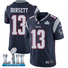 Men's Nike New England Patriots #13 Phillip Dorsett Navy Blue Team Color Vapor Untouchable Limited Player Super Bowl LII NFL Jersey