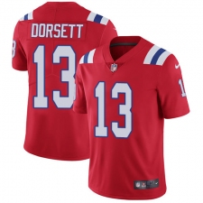 Men's Nike New England Patriots #13 Phillip Dorsett Red Alternate Vapor Untouchable Limited Player NFL Jersey