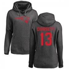 NFL Women's Nike New England Patriots #13 Phillip Dorsett Ash One Color Pullover Hoodie