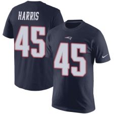 Nike New England Patriots #45 David Harris Navy Blue Rush Pride Name & Number T-Shirt