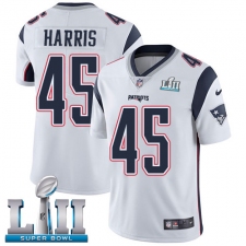 Youth Nike New England Patriots #45 David Harris White Vapor Untouchable Limited Player Super Bowl LII NFL Jersey