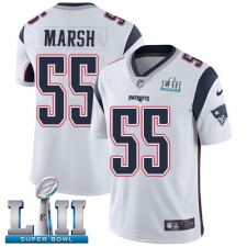 Men's Nike New England Patriots #55 Cassius Marsh White Vapor Untouchable Limited Player Super Bowl LII NFL Jersey