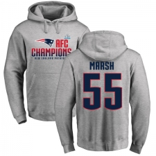 Nike New England Patriots #55 Cassius Marsh Heather Gray 2017 AFC Champions Pullover Hoodie