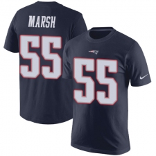 Nike New England Patriots #55 Cassius Marsh Navy Blue Rush Pride Name & Number T-Shirt