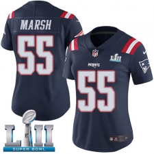 Women's Nike New England Patriots #55 Cassius Marsh Limited Navy Blue Rush Vapor Untouchable Super Bowl LII NFL Jersey