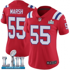 Women's Nike New England Patriots #55 Cassius Marsh Red Alternate Vapor Untouchable Limited Player Super Bowl LII NFL Jersey