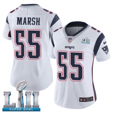 Women's Nike New England Patriots #55 Cassius Marsh White Vapor Untouchable Limited Player Super Bowl LII NFL Jersey