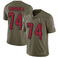 Men's Nike Atlanta Falcons #74 Ty Sambrailo Limited Olive 2017 Salute to Service NFL Jersey