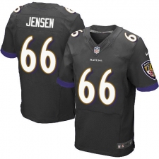 Men's Nike Baltimore Ravens #66 Ryan Jensen Elite Black Alternate NFL Jersey