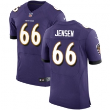 Men's Nike Baltimore Ravens #66 Ryan Jensen Elite Purple Team Color NFL Jersey
