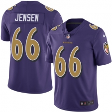 Men's Nike Baltimore Ravens #66 Ryan Jensen Limited Purple Rush Vapor Untouchable NFL Jersey