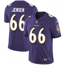 Men's Nike Baltimore Ravens #66 Ryan Jensen Purple Team Color Vapor Untouchable Limited Player NFL Jersey