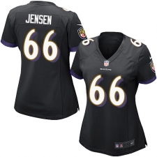 Women's Nike Baltimore Ravens #66 Ryan Jensen Game Black Alternate NFL Jersey