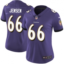 Women's Nike Baltimore Ravens #66 Ryan Jensen Purple Team Color Vapor Untouchable Elite Player NFL Jersey
