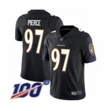 Men's Baltimore Ravens #97 Michael Pierce Black Alternate Vapor Untouchable Limited Player 100th Season Football Jersey