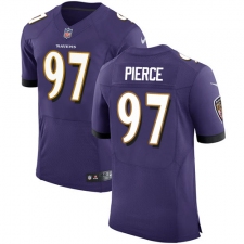Men's Nike Baltimore Ravens #97 Michael Pierce Elite Purple Team Color NFL Jersey