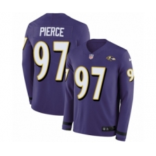 Men's Nike Baltimore Ravens #97 Michael Pierce Limited Purple Therma Long Sleeve NFL Jersey