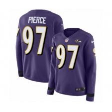 Women's Nike Baltimore Ravens #97 Michael Pierce Limited Purple Therma Long Sleeve NFL Jersey