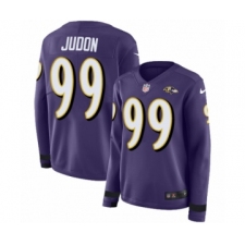 Women's Nike Baltimore Ravens #99 Matt Judon Limited Purple Therma Long Sleeve NFL Jersey