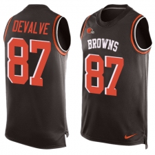 Men's Nike Cleveland Browns #87 Seth DeValve Limited Brown Player Name & Number Tank Top NFL Jersey