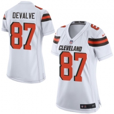 Women's Nike Cleveland Browns #87 Seth DeValve Game White NFL Jersey