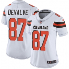 Women's Nike Cleveland Browns #87 Seth DeValve White Vapor Untouchable Elite Player NFL Jersey