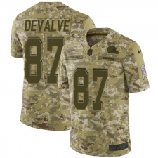 Youth Nike Cleveland Browns #87 Seth DeValve Limited Camo 2018 Salute to Service NFL Jersey