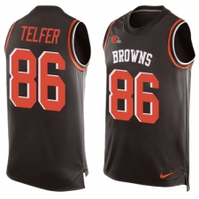 Men's Nike Cleveland Browns #86 Randall Telfer Limited Brown Player Name & Number Tank Top NFL Jersey