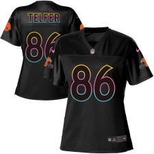 Women's Nike Cleveland Browns #86 Randall Telfer Game Black Fashion NFL Jersey
