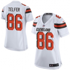 Women's Nike Cleveland Browns #86 Randall Telfer Game White NFL Jersey