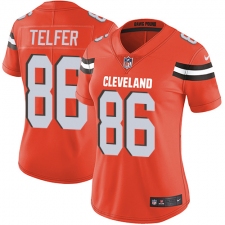 Women's Nike Cleveland Browns #86 Randall Telfer Orange Alternate Vapor Untouchable Elite Player NFL Jersey