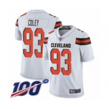 Men's Cleveland Browns #93 Trevon Coley White Vapor Untouchable Limited Player 100th Season Football Jersey
