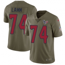 Men's Nike Houston Texans #74 Kendall Lamm Limited Olive 2017 Salute to Service NFL Jersey