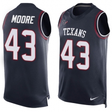 Men's Nike Houston Texans #43 Corey Moore Limited Navy Blue Player Name & Number Tank Top NFL Jersey