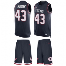 Men's Nike Houston Texans #43 Corey Moore Limited Navy Blue Tank Top Suit NFL Jersey