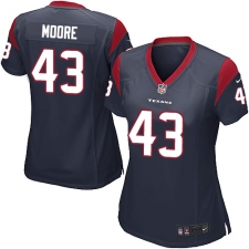 Women's Nike Houston Texans #43 Corey Moore Game Navy Blue Team Color NFL Jersey