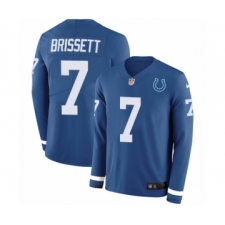 Youth Nike Indianapolis Colts #7 Jacoby Brissett Limited Blue Therma Long Sleeve NFL Jersey
