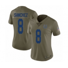 Women's Indianapolis Colts #8 Rigoberto Sanchez Limited Olive 2017 Salute to Service Football Jersey
