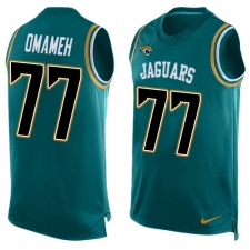 Men's Nike Jacksonville Jaguars #77 Patrick Omameh Limited Teal Green Player Name & Number Tank Top NFL Jersey