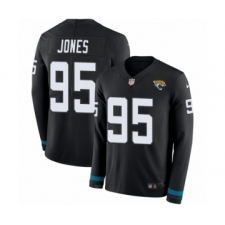 Men's Nike Jacksonville Jaguars #95 Abry Jones Limited Black Therma Long Sleeve NFL Jersey